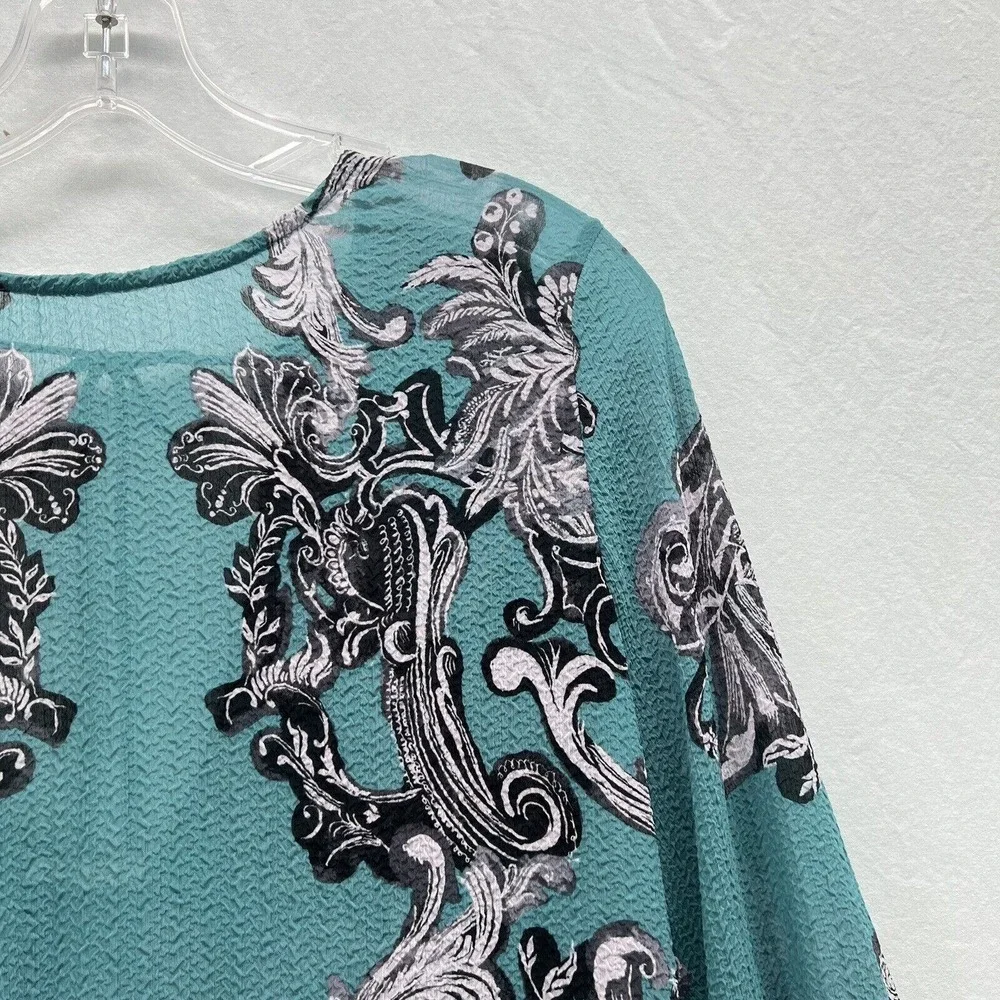 Intimately Free People Slip Dress SMALL Symphony Jade Combo Printed Bell Sleeve_3